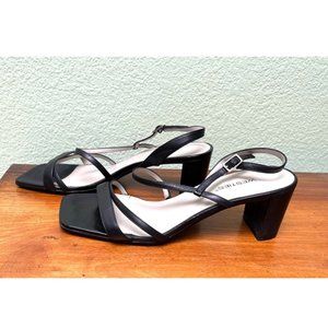 Women's black leather Westies WS Glenna heeled sandals size 8